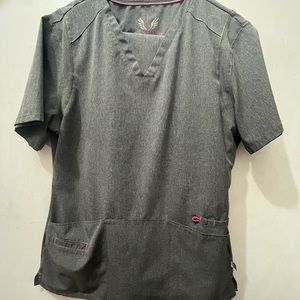 Gray Smitten Scrub Set